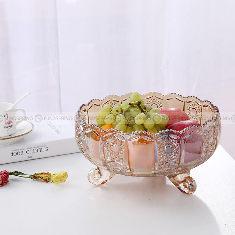 Crystal Elegance: Glass Decor Set for Coffee Tables - Plate, Jar, Vase, Fruit Bowl Crystal Elegance: Glass Decor Set for Coffee Tables - Plate, Jar, Vase, Fruit Bowl