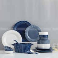 Nordic Tableware Vertical Stripes Dinnerware Ceramic Bowls Plates Nordic Tableware Vertical Stripes Dinnerware Ceramic Bowls Plates