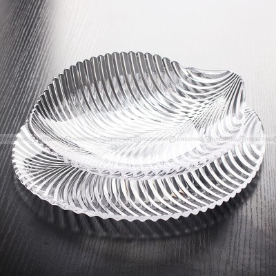 Leaf Pattern Crystal Glass Bowl And Plate Fruit Bucket Salad Bowl Leaf Pattern Crystal Glass Bowl And Plate Fruit Bucket Salad Bowl