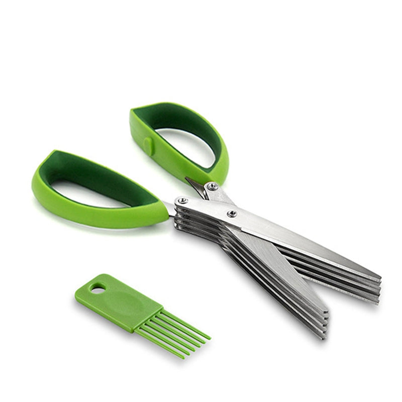 Multipurpose 5-Blade Kitchen Herb Shears - Scallion and Herb Scissors Multipurpose 5-Blade Kitchen Herb Shears - Scallion and Herb Scissors