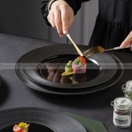 Designer Tableware Collection Weiss Series Ceramic Dish Black Plate Designer Tableware Collection Weiss Series Ceramic Dish Black Plate