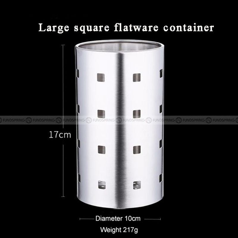 Stainless Steel Draining Cutlery Holder Round Flatware Storage Stand Stainless Steel Draining Cutlery Holder Round Flatware Storage Stand
