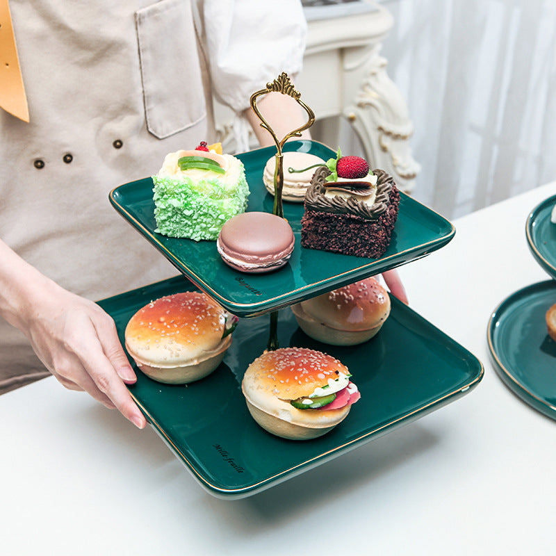 Porcelain Multi-Layer String Plate: Elegant Cake, Dessert, and Fruit Stand Porcelain Multi-Layer String Plate: Elegant Cake, Dessert, and Fruit Stand