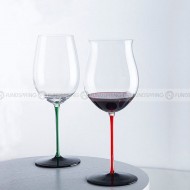Bordeaux/Burgundy Stemware Goblet Glass With Colorful Cup Handle