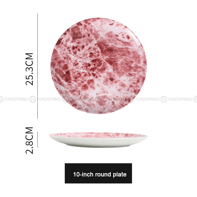 Nordic Elegance Marble Dinner Plate Set with Simplistic Round Design Set of 2 (8" and 10") Nordic Elegance Marble Dinner Plate Set with Simplistic Round Design Set of 2 (8" and 10")
