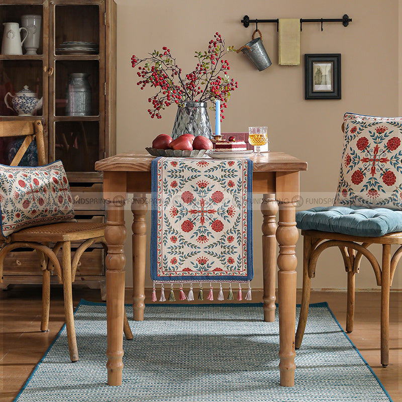 Puno Table Runner Pastoral Vintage Cotton Waterproof Table Runner Puno Table Runner Pastoral Vintage Cotton Waterproof Table Runner