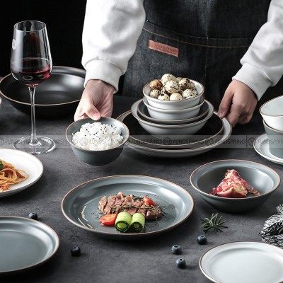 Minimalist Matte Ceramic Dinnerware Set Porcelain Serverware Set Minimalist Matte Ceramic Dinnerware Set Porcelain Serverware Set