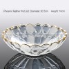 Elegant Glass Fruit Bowl Set with Minimalist Design and Golden Rim