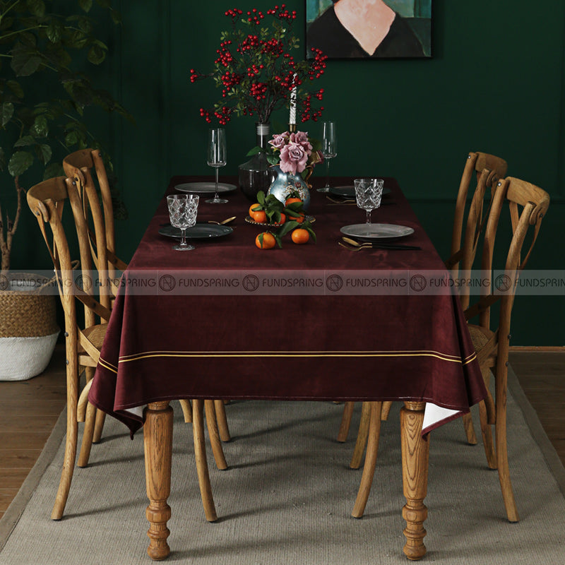 Solid Color Flannelette Tablecloth Velvet Waterproof Table Cover