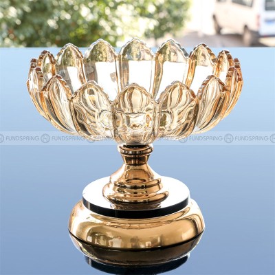 European Glass High-Foot Fruit Bowl: Stylish Living Room Snack and Nuts Pot European Glass High-Foot Fruit Bowl: Stylish Living Room Snack and Nuts Pot