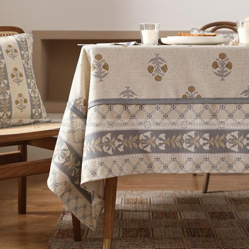 Kashaa Tablecloth Nordic Style Simple Cotton And Linen Table Cover Khaki Kashaa Tablecloth Nordic Style Simple Cotton And Linen Table Cover Khaki