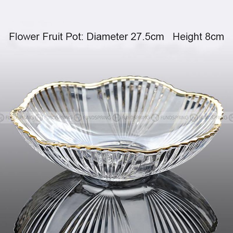 Elegant Glass Fruit Bowl Set with Minimalist Design and Golden Rim Elegant Glass Fruit Bowl Set with Minimalist Design and Golden Rim