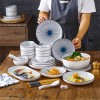 Harmony in Design: 40-Piece Vertical Pattern Underglaze Ceramic Dinnerware Set