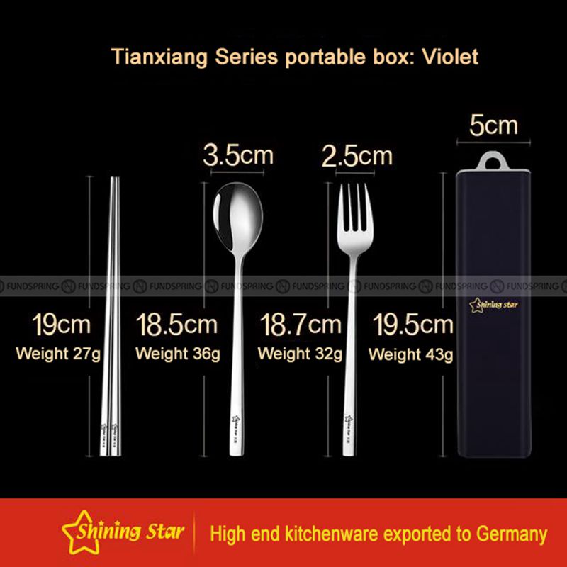 304 Stainless Steel Portable Cutlery Set 3 Pcs Fork Spoon Chopsticks 304 Stainless Steel Portable Cutlery Set 3 Pcs Fork Spoon Chopsticks