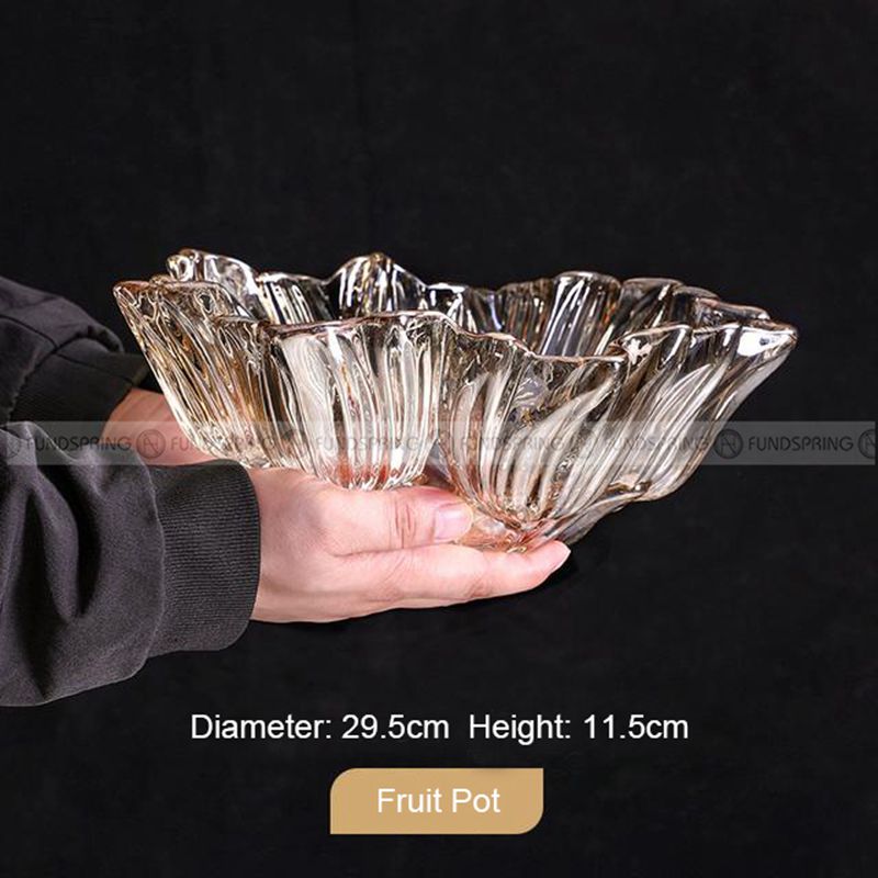 Crystal Clear Elegance: Minimalist Glass Fruit Pot and Bowl Set Crystal Clear Elegance: Minimalist Glass Fruit Pot and Bowl Set