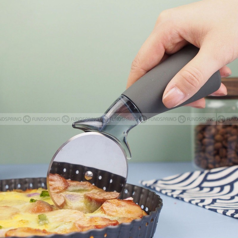 Stainless Steel Pizza Wheel Knife Rotary Pizza Hob with TPR Handle