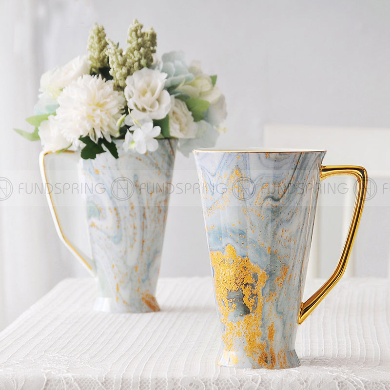 European Bone China Mug: Large-capacity Ceramic Cup With Lid And Spoon European Bone China Mug: Large-capacity Ceramic Cup With Lid And Spoon
