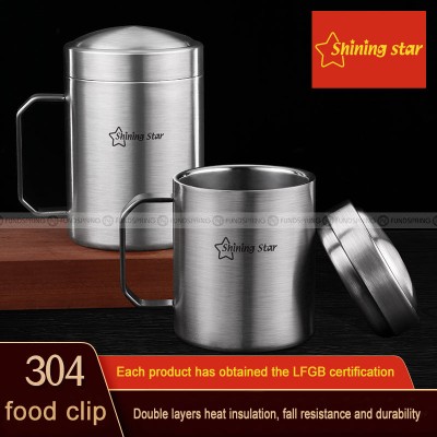 304 Stainless Steel Cup Anti-drop With Handle Lid Coffee Mug 304 Stainless Steel Cup Anti-drop With Handle Lid Coffee Mug