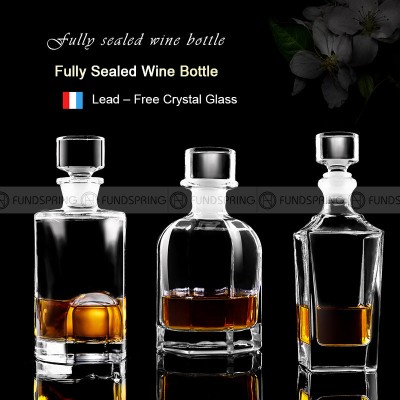 Sealed Crystal Glass Wine Bottle Beautiful Shape Liquor Storage Bottle Sealed Crystal Glass Wine Bottle Beautiful Shape Liquor Storage Bottle
