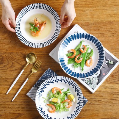 Japanese Blue Series Tableware Ceramic Dinnerware Dinning Plates 8'' Japanese Blue Series Tableware Ceramic Dinnerware Dinning Plates 8''