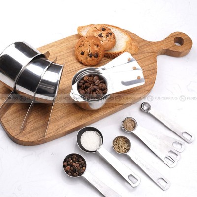 Stainless Steel Measuring Set: 16-Piece Precision Spoons and Cups Kit Stainless Steel Measuring Set: 16-Piece Precision Spoons and Cups Kit