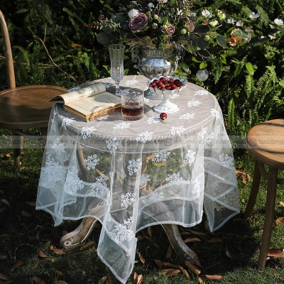 Cochem Tablecloth Decorative Cloth Literary Style White Lace Table Cover Cochem Tablecloth Decorative Cloth Literary Style White Lace Table Cover