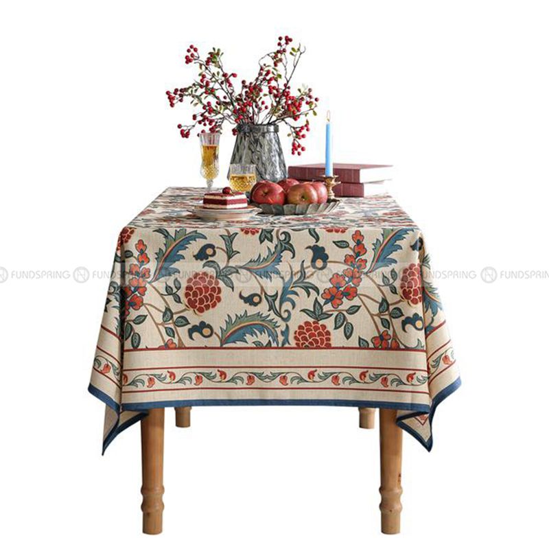 Puno Tablecloth Pastoral Vintage Cotton Linen Waterproof Table Clothes Puno Tablecloth Pastoral Vintage Cotton Linen Waterproof Table Clothes
