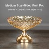 Golden Elegance: Gilded Crystal Glass Fruit Tray High-foot Serving Bowl Golden Elegance: Gilded Crystal Glass Fruit Tray High-foot Serving Bowl