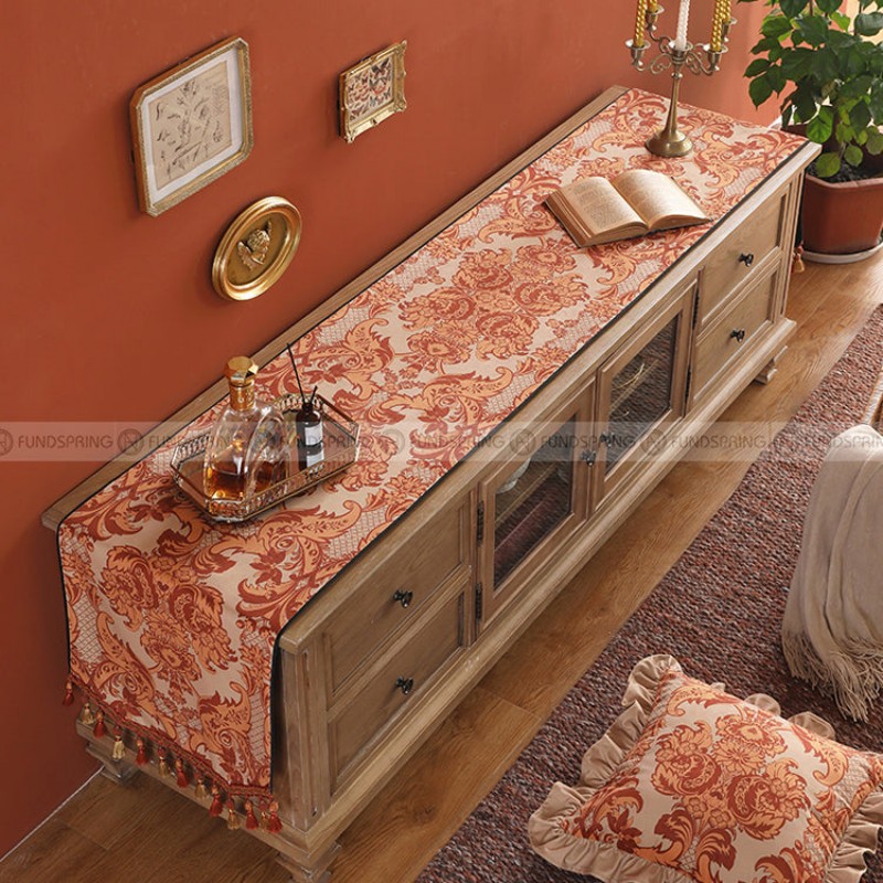 Fanhua Table Runner Velvet Desk Cloth Waterproof TV Cabinet Cover