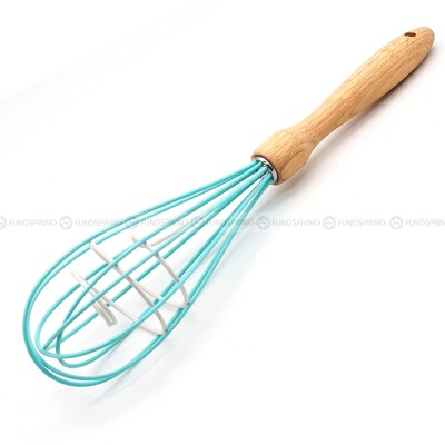 Wooden Handle Silicone Egg Whisk – Hand Blender Coil Milk Frother Wooden Handle Silicone Egg Whisk – Hand Blender Coil Milk Frother