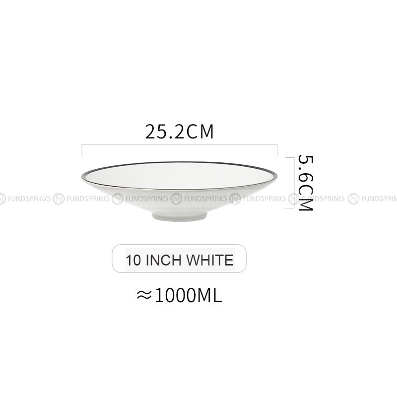 Ceramic Hat Bowl Wide Horn Basin Creative Deep Plate Cereal Bowl 10" Ceramic Hat Bowl Wide Horn Basin Creative Deep Plate Cereal Bowl 10"
