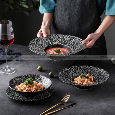 Ice Crack Texture Ceramic Dinnerware Minimalism Dinner Bowl Plate Ice Crack Texture Ceramic Dinnerware Minimalism Dinner Bowl Plate