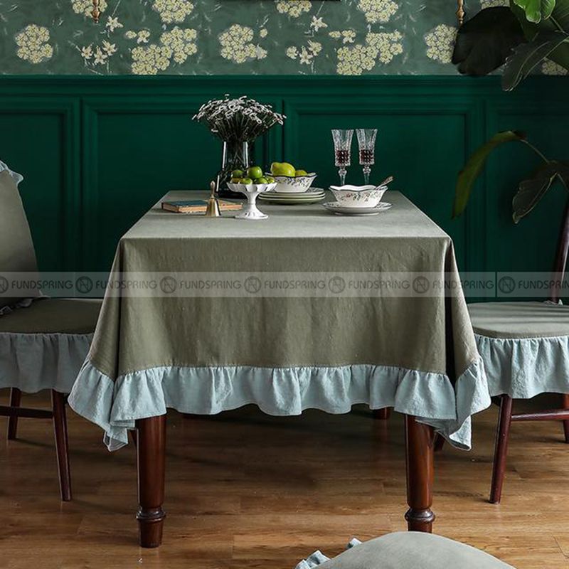 Combe Tablecloth Vintage Farmhouse Table Cover Lotus Leaf Tablecloth Combe Tablecloth Vintage Farmhouse Table Cover Lotus Leaf Tablecloth