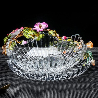 European Elegance: Crystal Glass Serving Bowl for Fruits, Candy, and More European Elegance: Crystal Glass Serving Bowl for Fruits, Candy, and More