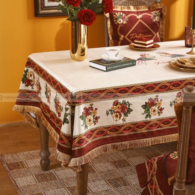 Red Shield Tablecloth Vintage Desk Cover Velvet Waterproof Table Cloth Red Shield Tablecloth Vintage Desk Cover Velvet Waterproof Table Cloth