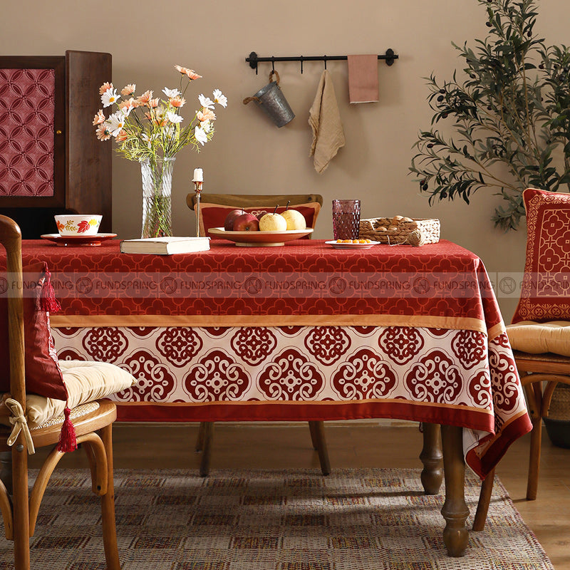 Janissa Tablecloth Velvet Cover Red New Year Decorative Table Cloth Janissa Tablecloth Velvet Cover Red New Year Decorative Table Cloth