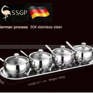 304 Stainless Steel Seasoning Jar Set Kitchen Seasoning Box Set Of 4 304 Stainless Steel Seasoning Jar Set Kitchen Seasoning Box Set Of 4