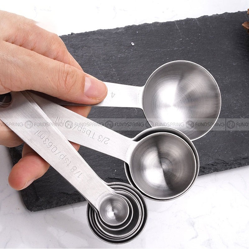 Baking Scale Measure Spoon Stainless Steel Round Measuring Spoon Set of 9 Baking Scale Measure Spoon Stainless Steel Round Measuring Spoon Set of 9