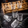 Carved Glass Tumbler Household Wine Glass Spirit Glass Set with Cup Rack Carved Glass Tumbler Household Wine Glass Spirit Glass Set with Cup Rack