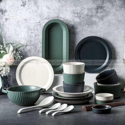 Nordic Ceramic Dinnerware Modern Minimalist Porcelain Tableware Set Nordic Ceramic Dinnerware Modern Minimalist Porcelain Tableware Set