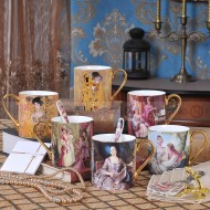 European Bone China Mug Set - Creative Ceramic Coffee Cup with Spoon European Bone China Mug Set - Creative Ceramic Coffee Cup with Spoon