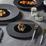 Mocaa Stone Series Black Dinner Plates Ceramic Dinnerware Plates Mocaa Stone Series Black Dinner Plates Ceramic Dinnerware Plates