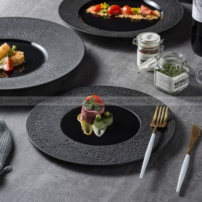 Mocaa Stone Series Black Dinner Plates Ceramic Dinnerware Plates Mocaa Stone Series Black Dinner Plates Ceramic Dinnerware Plates