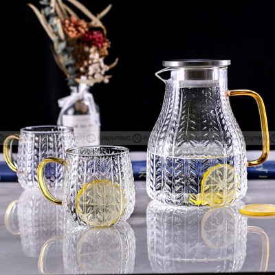 Wheat Ears Cup Heat Resistant Glass Mugs Set Glass Pitcher & Tumbler Wheat Ears Cup Heat Resistant Glass Mugs Set Glass Pitcher & Tumbler