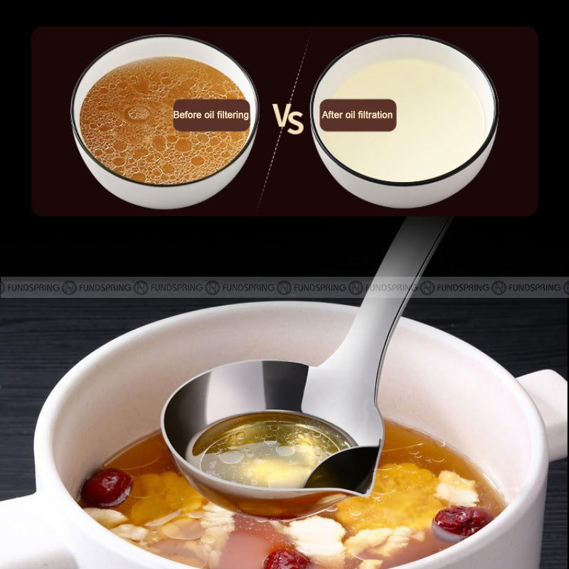 304 Stainless Steel Greaseproof Spoon Oil Soup Separating Spoon 304 Stainless Steel Greaseproof Spoon Oil Soup Separating Spoon