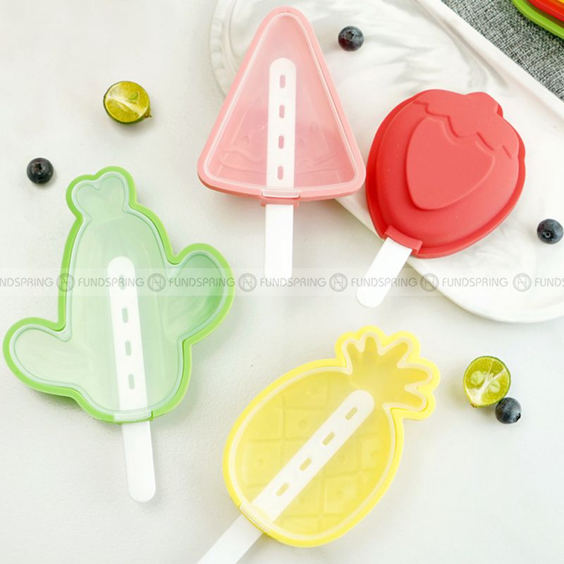 Creative 3D Ice Cream Silicone Mold with Lid – Handmade Popsicle Tool