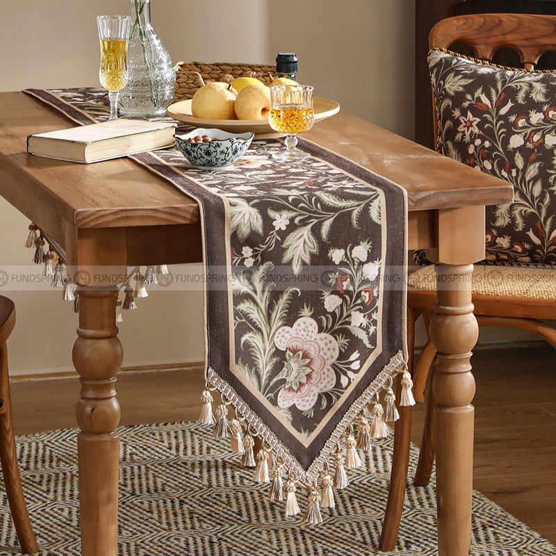 Kozwald Table Runner Simple Modern Linen Waterproof Brown Table Runner