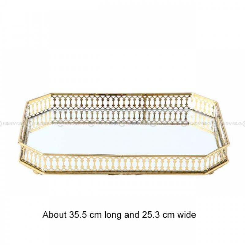 Cosmetics Storage Rack Decorative Metal Mirror Jewelry Display Tray Cosmetics Storage Rack Decorative Metal Mirror Jewelry Display Tray