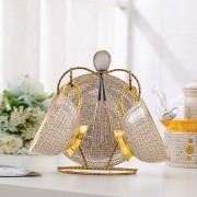 Tea Set with Infuser and Warmer Grey Gold Infinite Grid Bone China Flower Teapot Set - 14 Pieces Tea Set with Infuser and Warmer Grey Gold Infinite Grid Bone China Flower Teapot Set - 14 Pieces