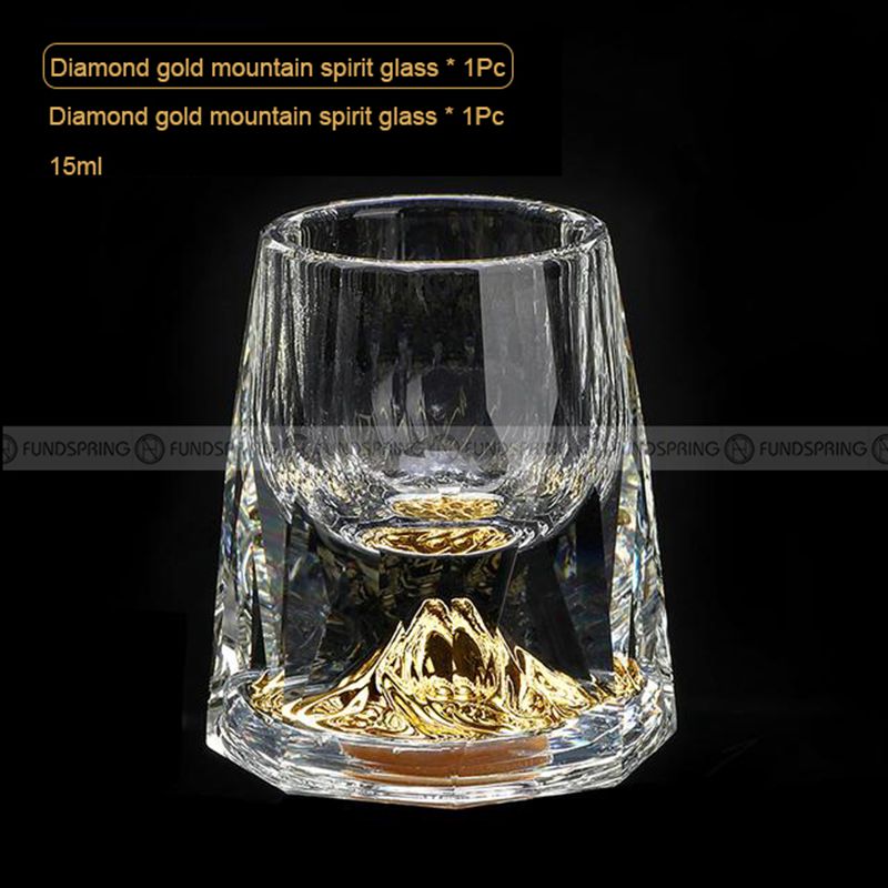 Golden Elegance: Crystal Glass Wine Dispenser Set with Gold Foil Wine Cups Golden Elegance: Crystal Glass Wine Dispenser Set with Gold Foil Wine Cups